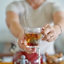 Zaparzacz do herbaty stalowy z rączką Tadar Sitko 15,5 x 4,5 cm